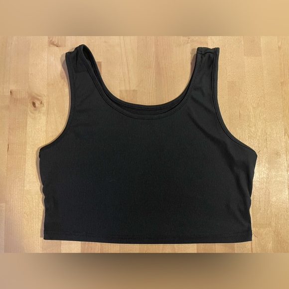 SHEIN Tops - Black Women’s Cropped Tank Top Ribbed Size 2XL EUC Basic Neutral Stretchy Layer